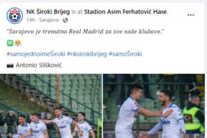 Široki Brijeg obrukao Sarajevo na terenu, pa javno objavio izjavu Senijada Ibričića